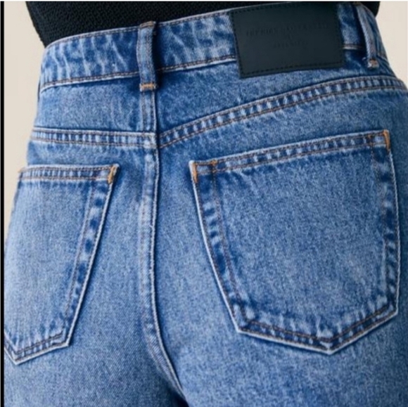 WOMEN'S ZARA BLUE CUT OFF DENIM JEAN SHORTS HIGH WAIST IN SOMA BLUE SZ 6 $50 - Picture 2 of 6